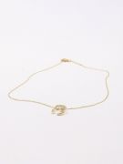 A crescent and star zircon gold chain-4