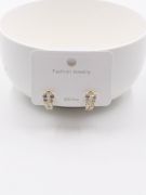 Curved cubic zirconia earring-1