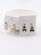 Toss shell black and white earring-7