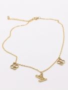 Louis Vuitton Gold Simple Pendant Necklace-2