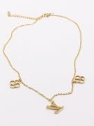 Louis Vuitton Gold Simple Pendant Necklace-3