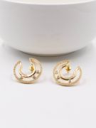 Messika earring, round zircon, gold and silver-5