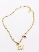 Louis Vuitton Gold Simple Pendant Necklace-2