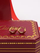 Round gold clip-on Cartier earring-2