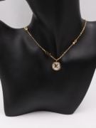 Louis Vuitton round logo necklace-1