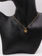 Soft zircon gold Chanel necklace-3
