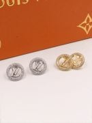 Louis Vuitton zircon round logo earring-2