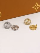 Louis Vuitton zircon round logo earring-3