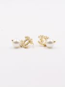 Chanel Pearl Big Stone Earrings-1