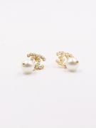Chanel Pearl Big Stone Earrings-2