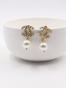 Chanel Pearl Big Stone Earrings-3