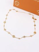 Louis Vuitton gold zircon long necklace-3