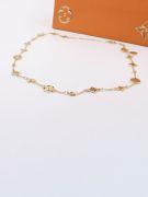 Louis Vuitton gold zircon long necklace-4
