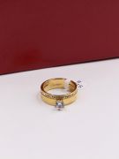 Cartier zircon solitaire gold ring-1