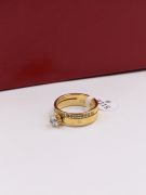 Cartier zircon solitaire gold ring-2