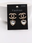 Chanel heart zircon earring-1
