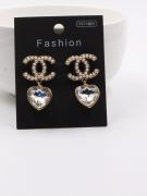 Chanel heart zircon earring-2