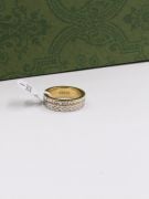 Mixed silver and gold Cartier crystal ring-2