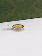 Mixed silver and gold Cartier crystal ring-3