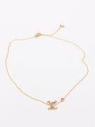 Louis Vuitton gold logo necklace-3