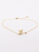 Louis Vuitton gold logo necklace-4