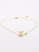 Louis Vuitton gold logo necklace-5