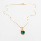 Long necklace, natural teardrop-shaped golden stone-1