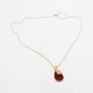 Long necklace, natural teardrop-shaped golden stone-3