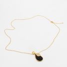 Long necklace, natural teardrop-shaped golden stone-4