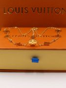 Louis Vuitton logo gold necklace-4