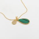 Long necklace, natural teardrop-shaped golden stone-6