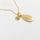 Long necklace, natural teardrop-shaped golden stone-5