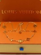 Louis Vuitton logo gold necklace-8