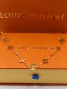 Louis Vuitton logo gold necklace-9