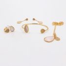 Long necklace, natural teardrop-shaped golden stone-8