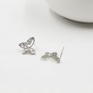 Zircon butterfly earrings-4