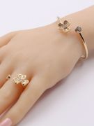 Van Cleef bracelet and flower ring-6