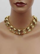 Large chain link choker necklace-4