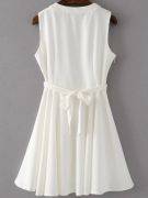 White dress without sleeve with zippers-3