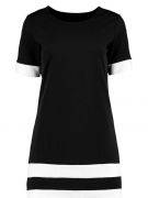 Short Dress Black and White Short Sleeve-3