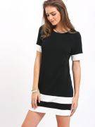 Short Dress Black and White Short Sleeve-4