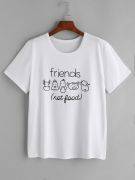 T shirt short sleeve white friends-1