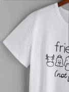T shirt short sleeve white friends-2