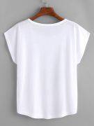 T-Shirt Short Sleeve White Cat Color-4
