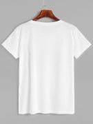 T-Shirt Short Sleeve White Skulls-1
