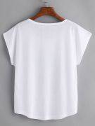 T-Shirt Short Sleeve White Colorful Elephant-4
