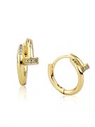 Small cubic zirconia track earring-6