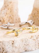 Small cubic zirconia track earring-2