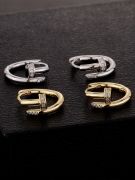 Small cubic zirconia track earring-3