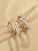 Cartier zircon gold stud earring-4